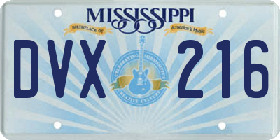 MS license plate DVX216