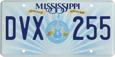 MS license plate DVX255