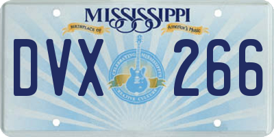 MS license plate DVX266