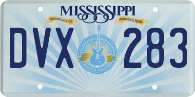 MS license plate DVX283