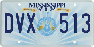 MS license plate DVX513