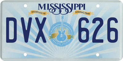 MS license plate DVX626