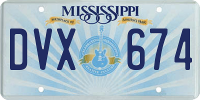 MS license plate DVX674
