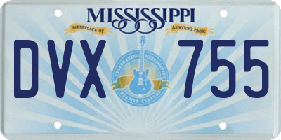 MS license plate DVX755