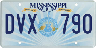 MS license plate DVX790