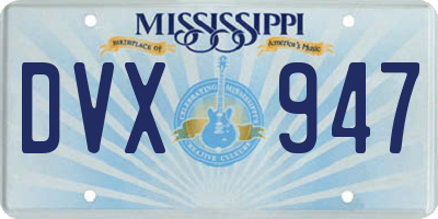 MS license plate DVX947