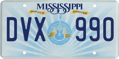 MS license plate DVX990