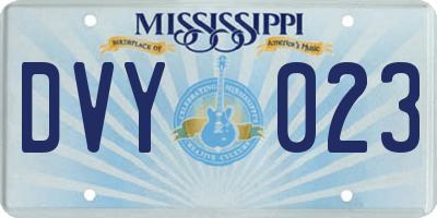 MS license plate DVY023
