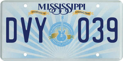 MS license plate DVY039