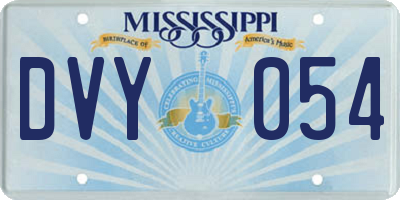 MS license plate DVY054