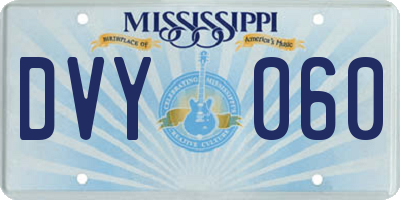 MS license plate DVY060