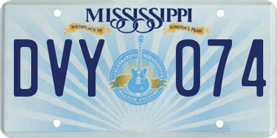 MS license plate DVY074