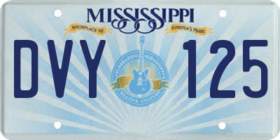 MS license plate DVY125