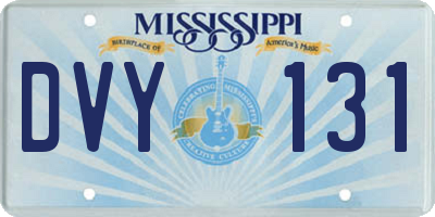 MS license plate DVY131