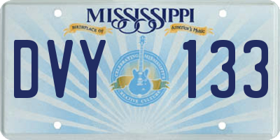 MS license plate DVY133