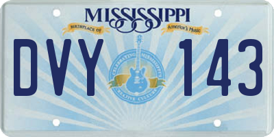 MS license plate DVY143
