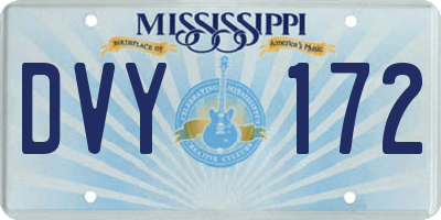 MS license plate DVY172
