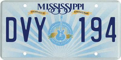 MS license plate DVY194