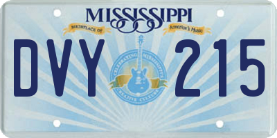 MS license plate DVY215