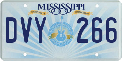 MS license plate DVY266