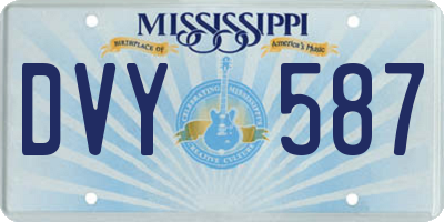 MS license plate DVY587
