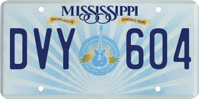 MS license plate DVY604