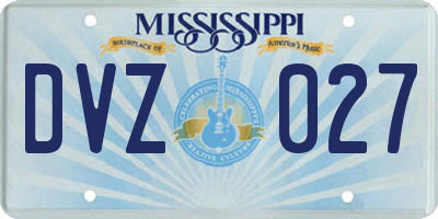 MS license plate DVZ027