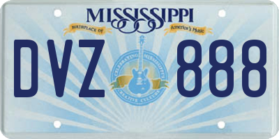 MS license plate DVZ888