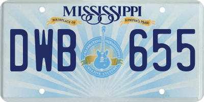 MS license plate DWB655