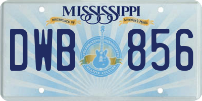 MS license plate DWB856