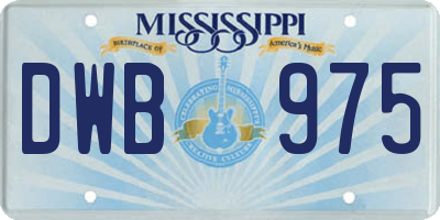MS license plate DWB975