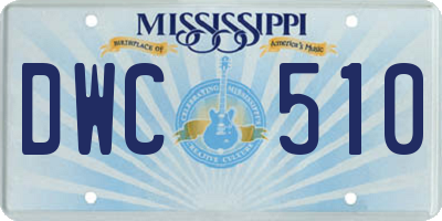 MS license plate DWC510