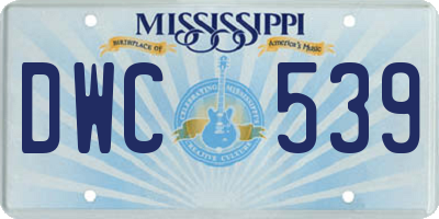 MS license plate DWC539