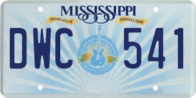 MS license plate DWC541