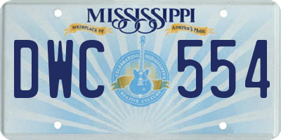MS license plate DWC554