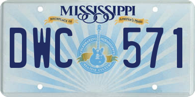 MS license plate DWC571