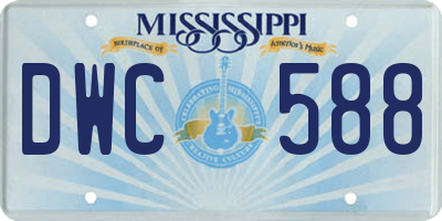 MS license plate DWC588