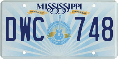 MS license plate DWC748