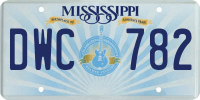 MS license plate DWC782