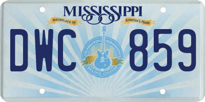 MS license plate DWC859