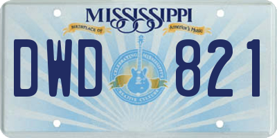 MS license plate DWD821