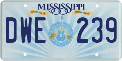 MS license plate DWE239