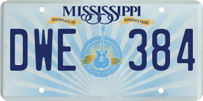 MS license plate DWE384