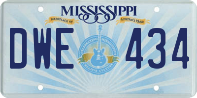 MS license plate DWE434