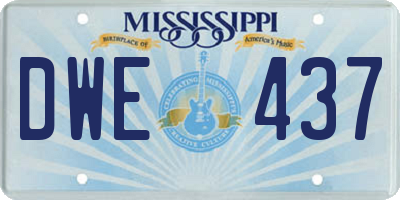 MS license plate DWE437