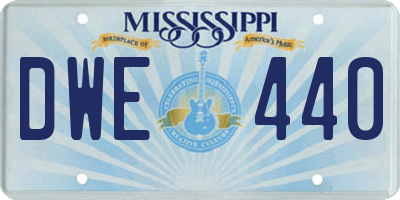 MS license plate DWE440