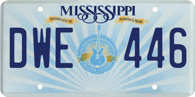 MS license plate DWE446