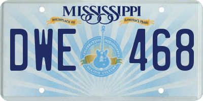 MS license plate DWE468