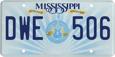 MS license plate DWE506