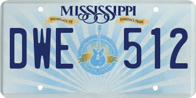 MS license plate DWE512